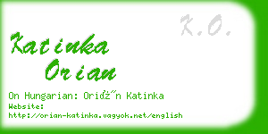 katinka orian business card
